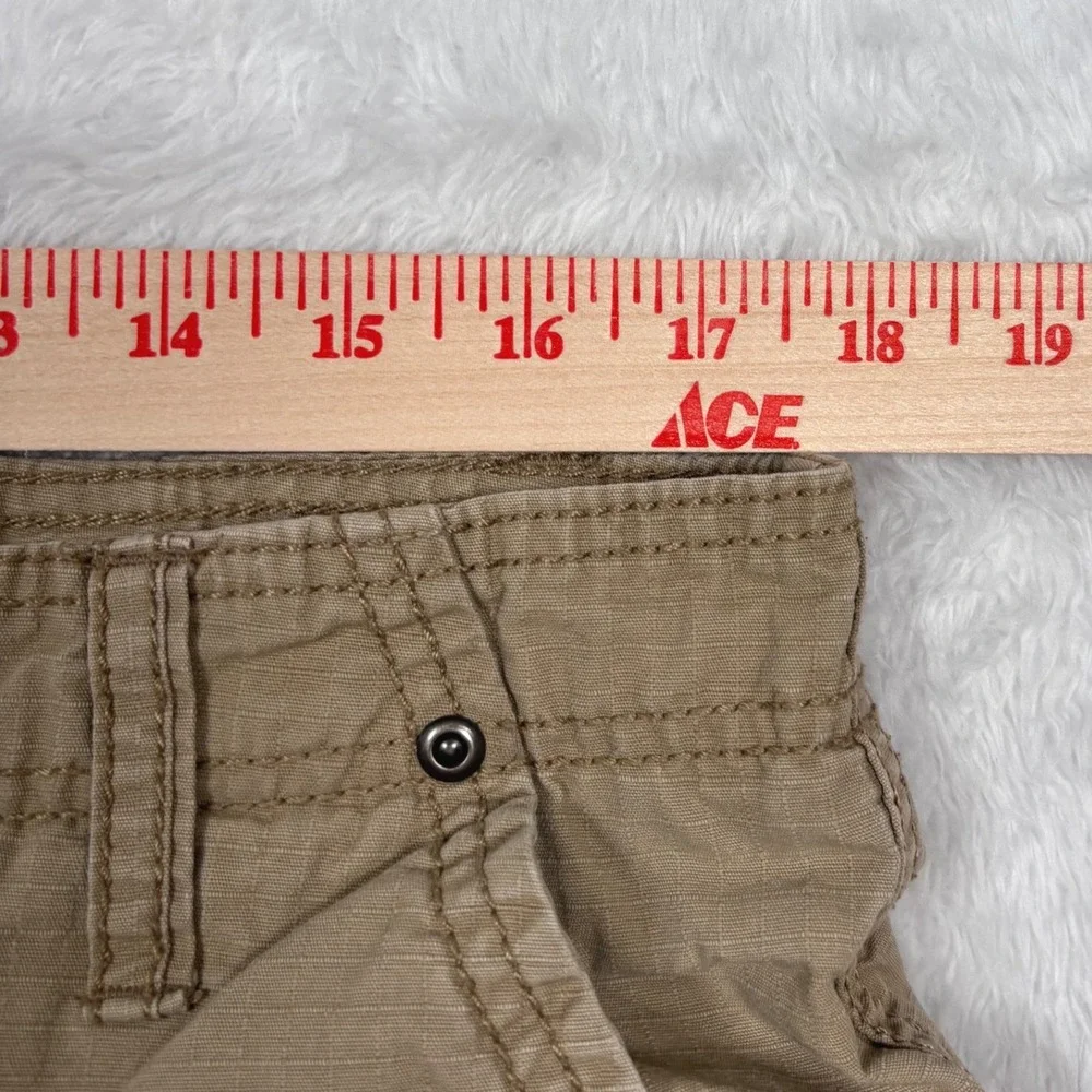 Y2K OP Cargo Shorts Mens‎ 34 Sand Khaki Ripstop Cotton Multi Pocket Street Surf